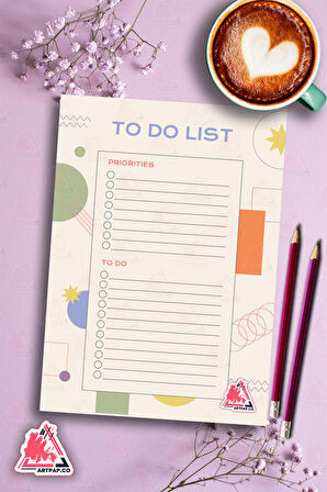 Daily To Do List Planner | Daily Goals, Haftalık Ajanda, Aylık Defter | A5 50Syf 15*21cm