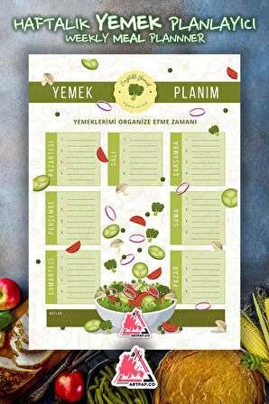 Spor Yemek Beslenme Planlayıcı | Meal Diet Gym Daily, Weekly Alışveriş Planner | A5 50Syf 15*21cm