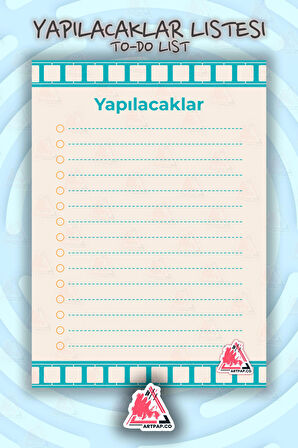 Yapılacaklar Listesi Planlayıcı | To Do List Planner, Günlük Hedef, Aylık Defter | A5 50Syf 