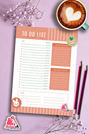 Daily To Do List Planner | Daily Goals, Haftalık Ajanda, Aylık Defter | A5 50Syf 15*21cm