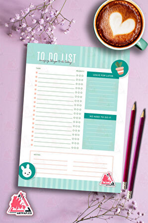 Daily To Do List Planner | Daily Goals, Haftalık Ajanda, Aylık Defter | A5 50Syf 15*21cm