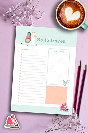 Travel  To Do List Planner | Daily Goals, Tatil Ajanda Planlayıcı| A5 50Syf 15*21cm