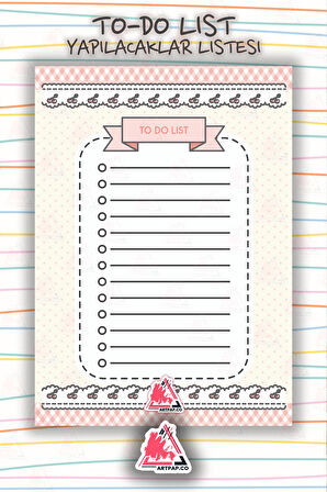 Cute  To Do List Planner | Daily Goals, Haftalık Ajanda, Aylık Defter | A5 50Syf 15*21cm