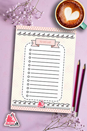 Cute  To Do List Planner | Daily Goals, Haftalık Ajanda, Aylık Defter | A5 50Syf 15*21cm