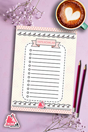 Yapılacaklar Listesi Planlayıcı | To Do List Planner, Günlük Hedef, Aylık Defter | A5 50Syf 