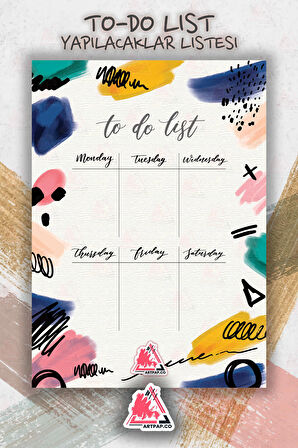 Daily To Do List Planner | Daily Goals, Haftalık Ajanda, Aylık Defter | A5 50Syf 15*21cm