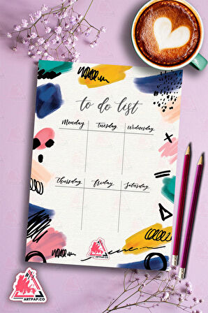 Daily To Do List Planner | Daily Goals, Haftalık Ajanda, Aylık Defter | A5 50Syf 15*21cm