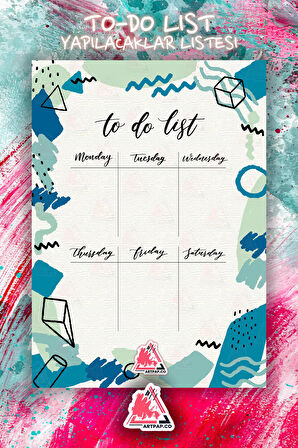 Daily To Do List Planner | Daily Goals, Haftalık Ajanda, Aylık Defter | A5 50Syf 15*21cm