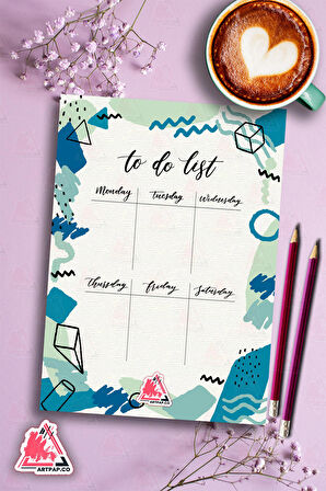 Daily To Do List Planner | Daily Goals, Haftalık Ajanda, Aylık Defter | A5 50Syf 15*21cm