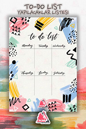 Daily To Do List Planner | Daily Goals, Haftalık Ajanda, Aylık Defter | A5 50Syf 15*21cm