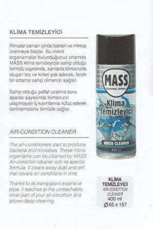 MASS KLİMA DEZENFEKTE SPREYİ 400 ml