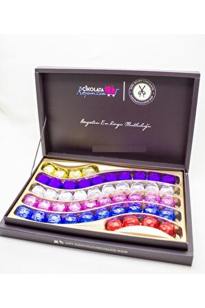 Dark Brown Hediye Çikolata 48 Adet Kare Renkli Sargılı Katkısız ve Koruyucusuz Çikolata