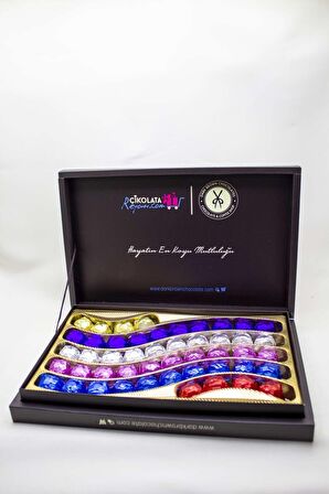 Dark Brown Hediye Çikolata 48 Adet Kare Renkli Sargılı Katkısız ve Koruyucusuz Çikolata
