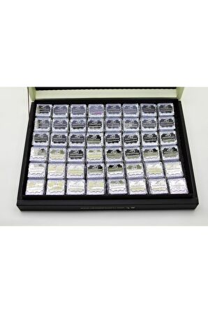 Dark Brown Nikah Çikolatası 48 Adet Hediye Gümüş Renk Sargılı Katkısız Doğal Sütlü, Bitter Çikolata