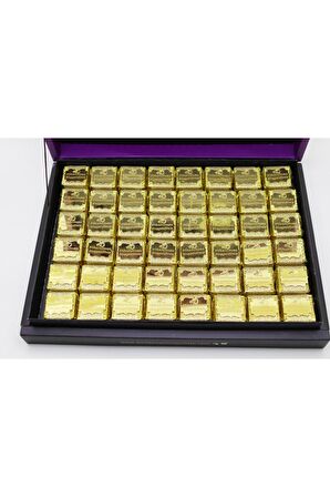Dark Brown Nikah Çikolatası 48 Adet Hediye Altın Renk Sargılı Katkısız Doğal Sütlü, Bitter Çikolata