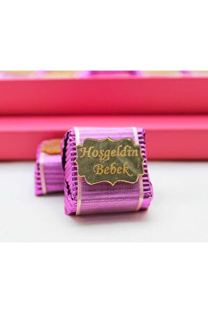 Dark Brown Bebek Çikolatası 48 Adet Hoşgeldin Kız Bebek Katkısız ve Doğal Sütlü Bitter Çikolata