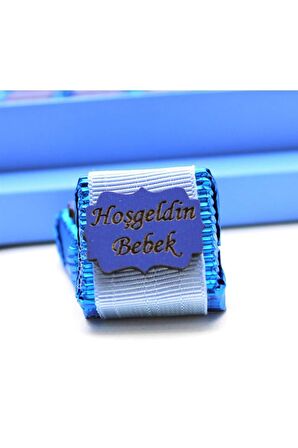 Dark Brown Bebek Çikolatası 48 Adet Hoşgeldin Erkek bebek Katkısız ve Doğal Sütlü Bitter Çikolata