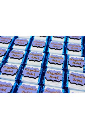 Dark Brown Bebek Çikolatası 48 Adet Hoşgeldin Erkek bebek Katkısız ve Doğal Sütlü Bitter Çikolata