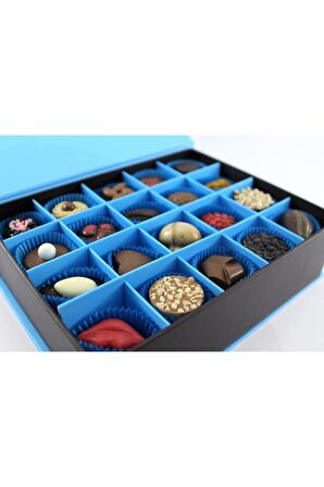 Dark Brown Hediye Mıknatıslı Çikolata Kutusu 20 Türüf Çikola Katkısız El Yapımı Çikolatalar