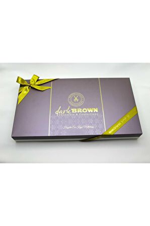 Dark Brown Jumbo Hediye Çikolata Kutusu 70 Adet Renkli Sargılı Katkısız Çikolatalar