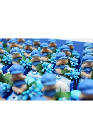 Dark Brown Biblolu Bebek Çikolatası 40 Adet Hoşgeldin Erkek Bebek Katkısız Çikolata ve Draje