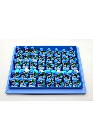 Dark Brown Biblolu Bebek Çikolatası 40 Adet Hoşgeldin Erkek Bebek Katkısız Çikolata ve Draje