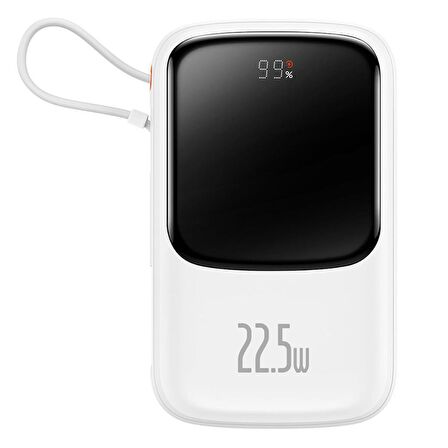 Baseus PD Type C 10000 mAh Hızlı Şarj Powerbank Beyaz 