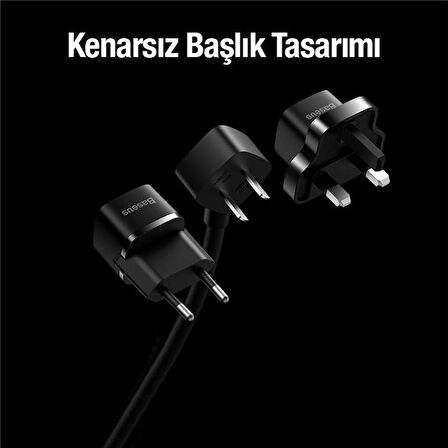 Baseus 1 Metre 2500W EU, UK Çevirici Şarj Adaptörü,Ultra Hızlı Akım Korumalı,Isınmaz Power Strip 1AC