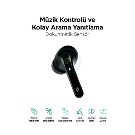 Ttec BT5.0V Monosmart Teknolojili Mikrofonlu Bluetooth Kulaklık, İPX4 Su Geçirmez Dokunmatik Kulaklık