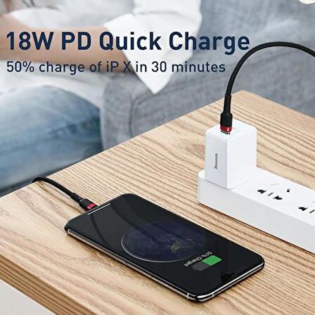 Baseus 18W 1 Metre Type-C To İPhone Lightning Şarj ve Data Kablosu, İpad ve İphone Ultra Hızlı Şarj