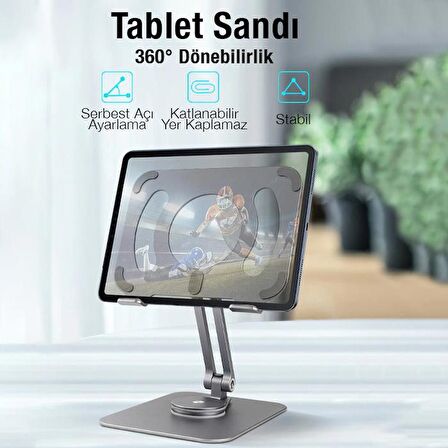 Polham Açı Ve Yükseklik Ayarlı Masaüstü Tablet, Notebook Standı, Katlanabilir, Stabil Tablet Standı