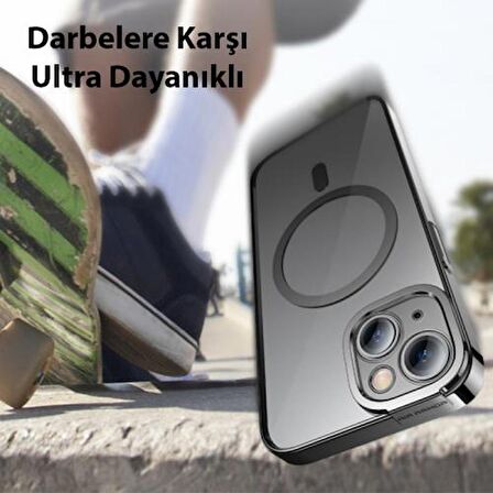 Baseus iPhone 14 6.1 Full Kaplama Kırılmaz Ekran Koruyucu ve Magsafe Kılıf, Air Armor Kılıf,Sararmaz