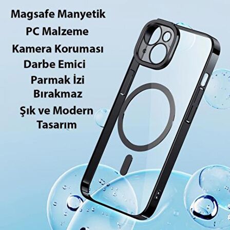 Baseus iPhone 14 6.1 Full Kaplama Kırılmaz Ekran Koruyucu ve Magsafe Kılıf, Air Armor Kılıf,Sararmaz