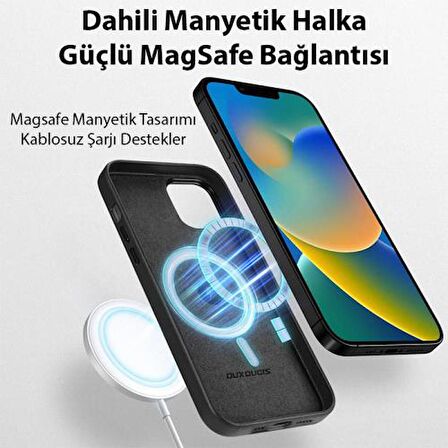 Polham Deri Dokulu Business iPhone 14 Plus 6.7 Kılıf, Magsafe Uyumlu,Ultra Şık,Kamera Koruyucu Kılıf