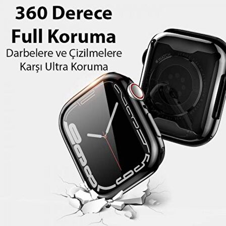 Polham Apple Watch Ultra 49mm Ful Koruma Kılıf ve Ekran Koruyucu, Elektro Kaplama Silikon Kılıf