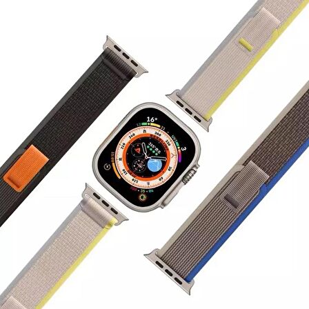 Polham Apple Watch 1,2,3,4,5,6,7,8 için 42-44-45MM Uyumlu Ultra Hafif Şık Kayış,Cırt Cırtlı Kordon