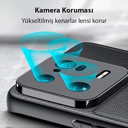 Polham Kamera Korumalı Xiaomi 13 Pro Uyumlu Silikon Kılıf, Premium Kumaş Dokumalı, Darbe Emici Kılıf