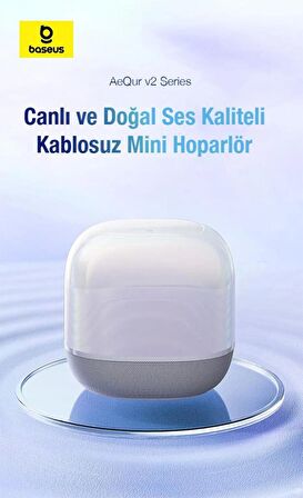 Baseus 1800mAh Şarjlı Canlı Ses Kaliteli Kablosuz Mini Ses Bombası Hoparlör, Taşınabilir Su Geçirmez