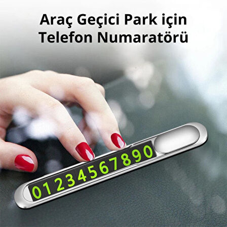 Polham Araç İçi Geçici Park için Telefon Numaratörü, Forforlu Açılıp Kapanabilen Premium Numaratör Füme