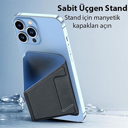 Polham 2in1 Telefon Arkası Cüzdan Ve Magsafe Masaüstü Telefon Stand İphone 12 13 14 15 Pro Max Stand