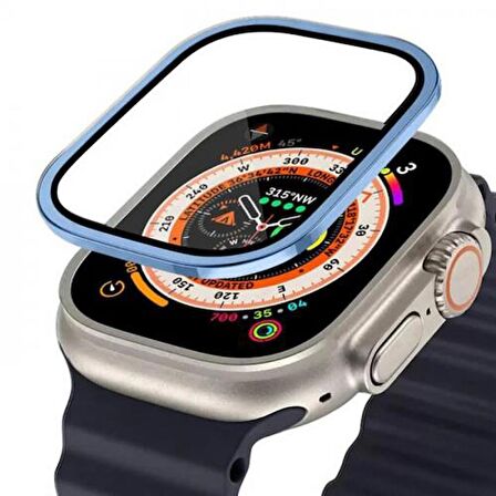 Polham 9H Titanyum Alaşımlı Çerçeveli Ful Kaplama Apple Watch Ultra 49MM Ekran Koruyucu, Hafif ve Tam Uyumlu