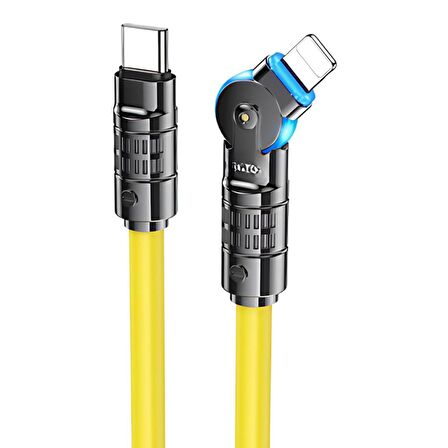Polham Süper Hızlı Ucu Dönebilen 1.2MT 20W Type-C to iPhone Lightning Şarj Data Kablosu, Ultra Sağlam Kablo