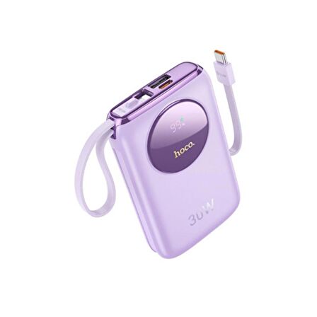Polham Dahili Type-C Ve İphone Lightning Kablolu 22.5W 10000mAh Powerbank, Dijital Göstergeli Ultra Hızlı Powerbank