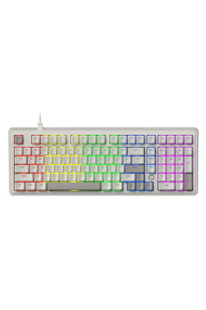 AK980 Red Switch Kablolu Mekanik Oyun Klavyesi- Rainbow Aydınlatmalı - Retro