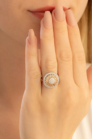 Kadın Gümüş Yüzük - Kadın Döner Başlı Gümüş Yüzük