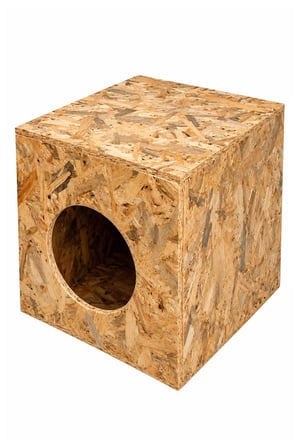 Reyo 43x41x29 cm Orta Boy Kedi Evi Ahşap Kedi Barınağı, Sokak Kedileri İçin Yağmur ve Su Geçirmez OSB CAT03