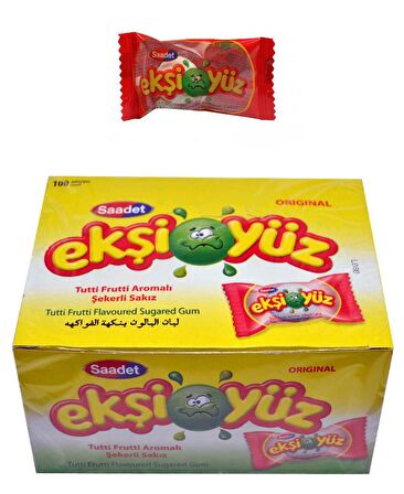 Saadet Ekşiyüz 3.5 Gr x 100 Adet Tutti Frutti Aromalı Sakız 2 Paket