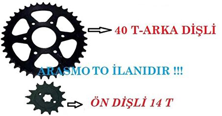 BAJAJ PULSAR NS 200-RS 200 ÖN ARKA DİŞLİ TAKIMI (ARKA 40 T-ÖN 14 T )ARASMOTO