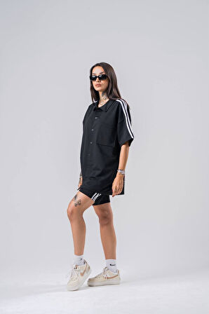 Şeritli Oversize Unisex Alt-Üst Takım