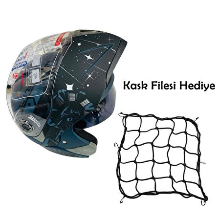 JK20 Çene Açılır Güneş Vizörlü Motosiklet Kaskı XL Beden Baş Çevresi: 61-62CM